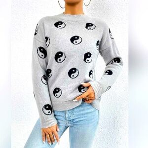No Boundaries Yin Yang Oversized Sweater